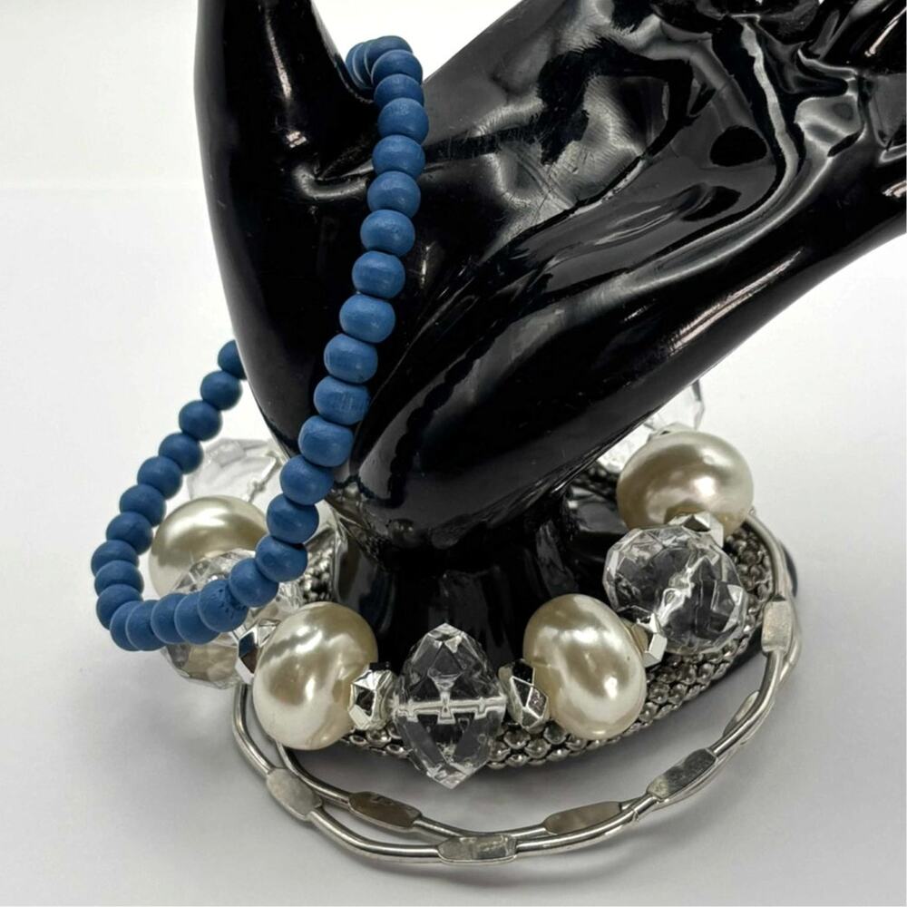 Blue & Silver Pearl Bracelet Bundle